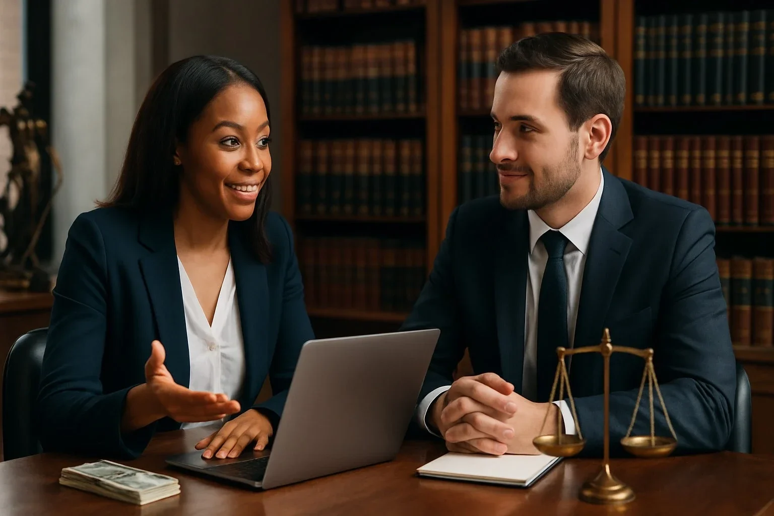 Lawyer meeting banker